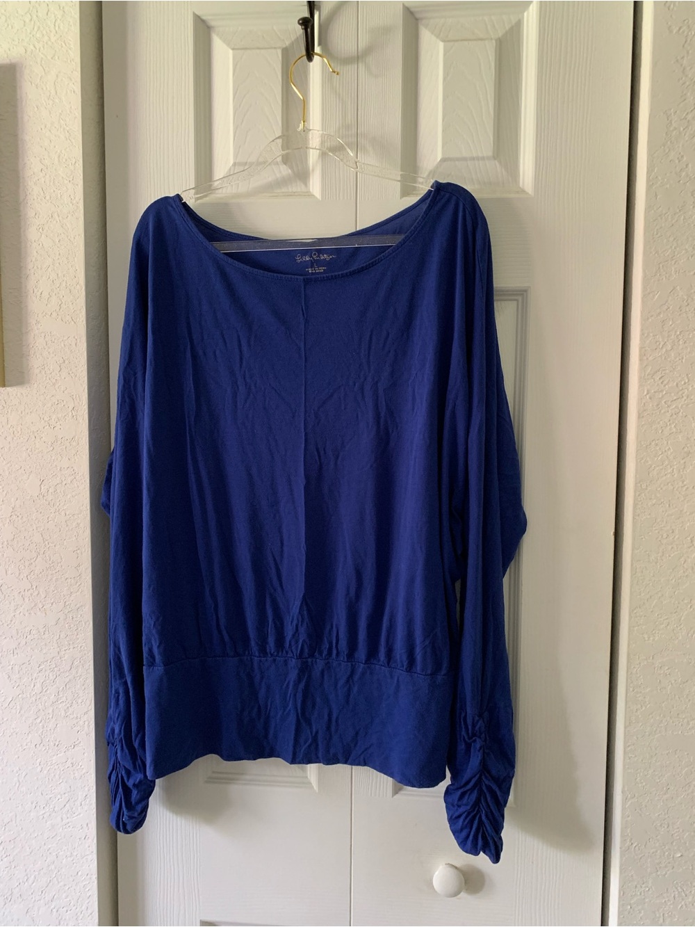 Lilly Pulitzer Royal Blue Long Sleeve Boatneck Top Size Large